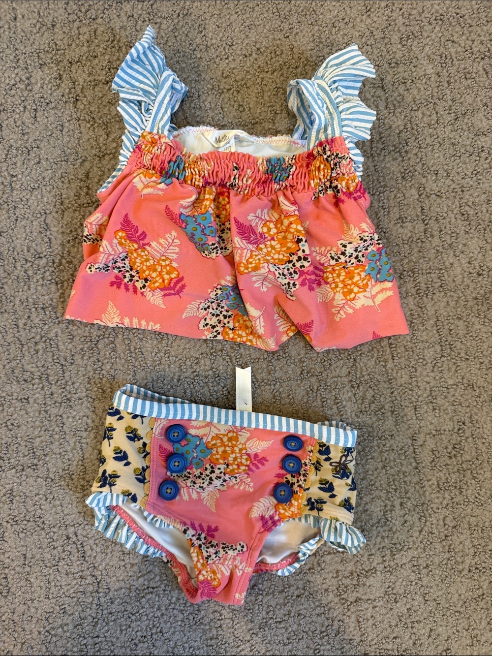 Girls Pink Floral Two-Piece Swim Set by Matilda Jane